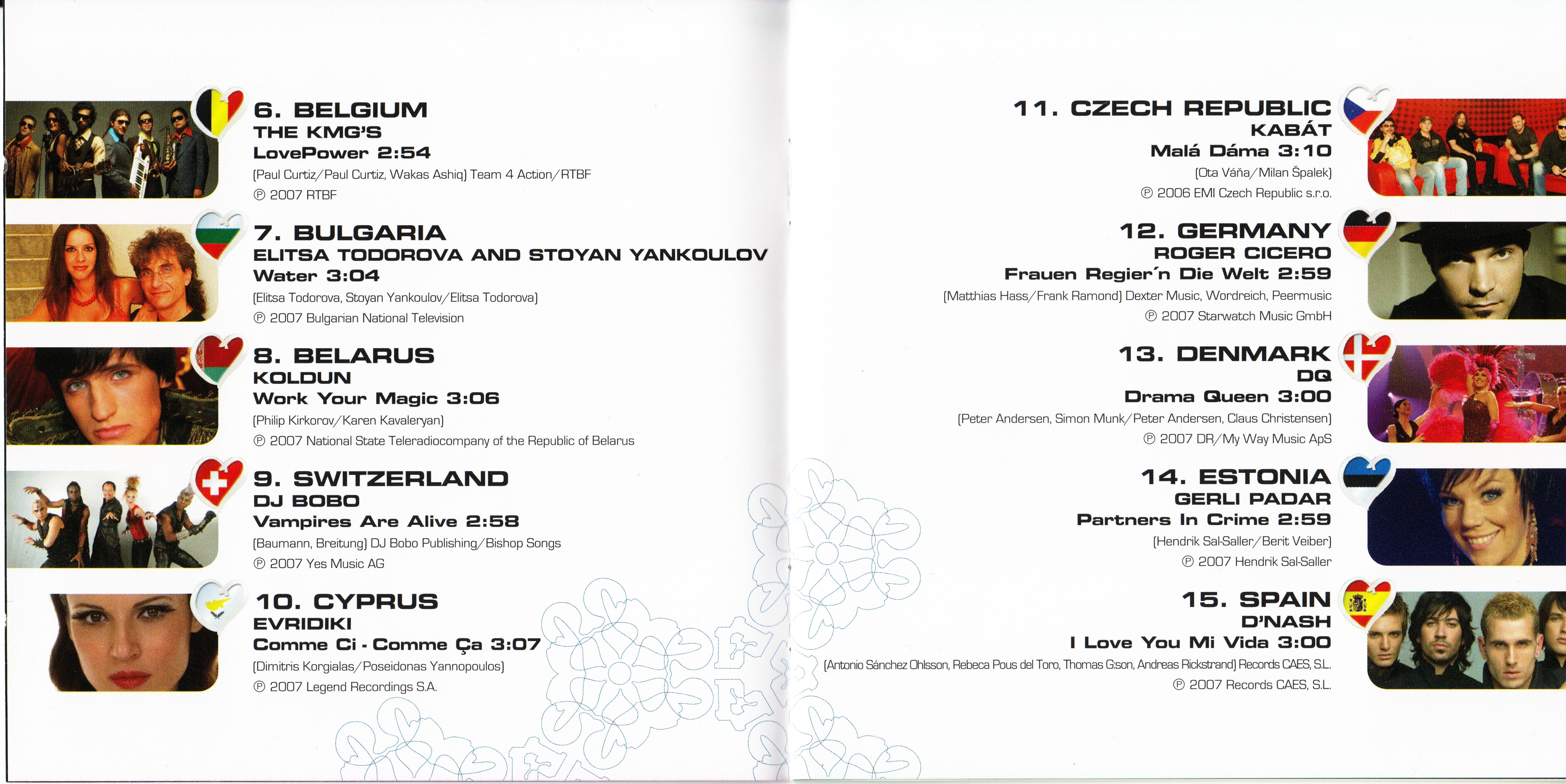 Eurovision Song Contest 2007; Helsinki : Booklet 3